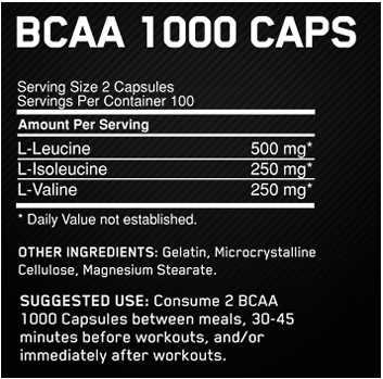 BCAA 1000 200 Capsules Dated 7-8/23