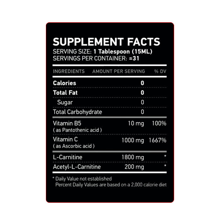 Liquid L Carnitine 2000 Xtreme Supplement Facts