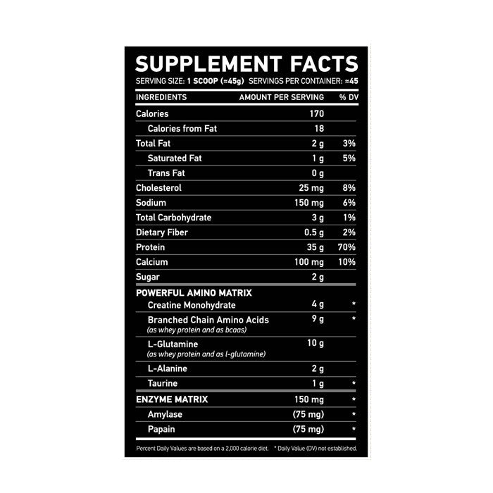 Muscle Growth Supplements Nutrition Facts