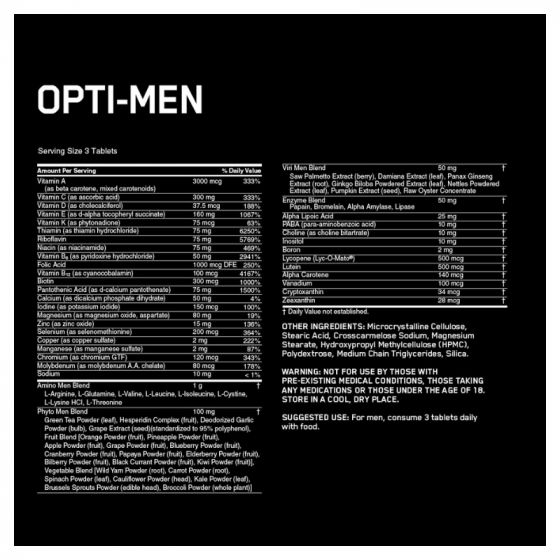 Optimum Nutrition Opti-Men 240cp Multi Vitamin