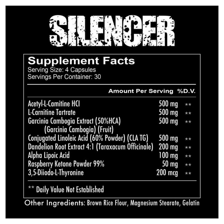 silencer fat burner supp facts